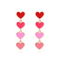 1 Pair Simple Style Heart Shape Enamel Zinc Alloy Drop Earrings sku image 1