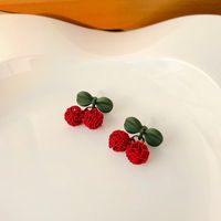 1 Pair Cute Cherry Stoving Varnish Alloy Ear Cuffs Ear Studs main image 4