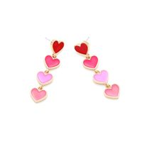 1 Pair Simple Style Heart Shape Enamel Zinc Alloy Drop Earrings main image 4