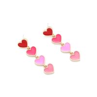 1 Pair Simple Style Heart Shape Enamel Zinc Alloy Drop Earrings main image 3