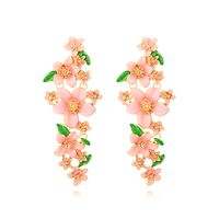 1 Pair Casual Sweet Flower Enamel Zinc Alloy Drop Earrings sku image 2