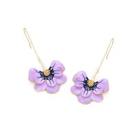1 Pair Sweet Flower Enamel Zinc Alloy Drop Earrings main image 6