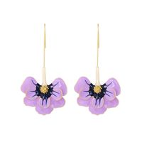 1 Pair Sweet Flower Enamel Zinc Alloy Drop Earrings main image 5