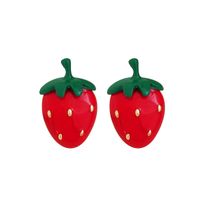 1 Pair IG Style Sweet Strawberry Enamel Plating Alloy Ear Studs main image 3
