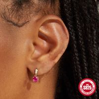 1 Pair Simple Style Geometric Plating Inlay Sterling Silver Zircon Earrings main image 4
