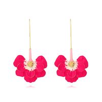 1 Pair Sweet Flower Enamel Zinc Alloy Drop Earrings sku image 2