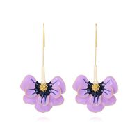 1 Pair Sweet Flower Enamel Zinc Alloy Drop Earrings main image 1