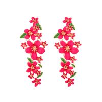 1 Pair Casual Sweet Flower Enamel Zinc Alloy Drop Earrings sku image 1
