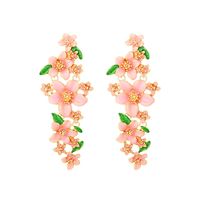 1 Pair Casual Sweet Flower Enamel Zinc Alloy Drop Earrings main image 3