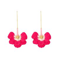 1 Pair Sweet Flower Enamel Zinc Alloy Drop Earrings main image 4