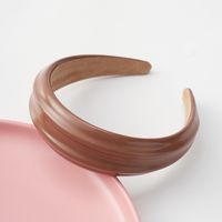 Women's Retro Solid Color Pu Leather Hair Band sku image 9