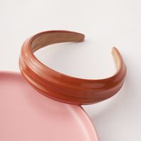 Women's Retro Solid Color Pu Leather Hair Band sku image 3