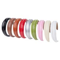 Women's Retro Solid Color Pu Leather Hair Band main image 3
