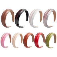 Women's Retro Solid Color Pu Leather Hair Band main image 5