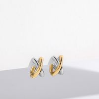 1 Pair Simple Style Classic Style Color Block Plating Copper Gold Plated Ear Studs main image 2