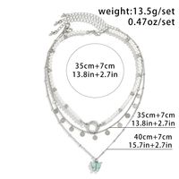 Sweet Cool Style Round Butterfly Imitation Pearl Copper Tassel Inlay Acrylic Women's Three Layer Necklace main image 2