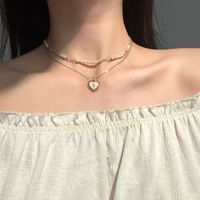 Casual Heart Shape Alloy Women's Layered Necklaces main image 1