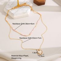 Casual Heart Shape Alloy Women's Layered Necklaces main image 4