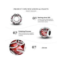 1 Piece Diameter 10mm Sterling Silver Zircon Rhodium Plated Rose Polished Beads main image 2
