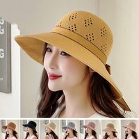 Women's Simple Style Solid Color Wide Eaves Sun Hat main image 1