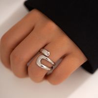 Wholesale Jewelry Simple Style Geometric Alloy Open Rings main image 3