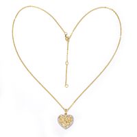 Sterling Silber Vergoldet Elegant Einfacher Stil Blatt Herzform Überzug Inlay Zirkon Halskette Mit Anhänger main image 5