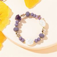 Simple Style Round Artificial Crystal Natural Stone Beaded Women's Bracelets sku image 8