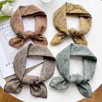 Women's Vacation Sweet Color Block Cotton And Linen Flowers Silk Scarf main image 1