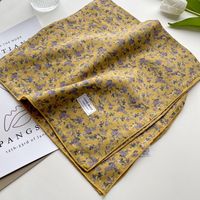 Women's Vacation Sweet Color Block Cotton And Linen Flowers Silk Scarf main image 4
