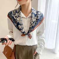 Women's Simple Style Classic Style Color Block Polyester Printing Silk Scarf main image 1