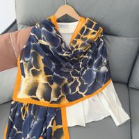Women's Elegant Simple Style Color Block Cotton And Linen Printing Scarf main image 1