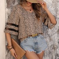 Women's Blouse Half Sleeve Blouses Printing Classic Style Leopard main image 2