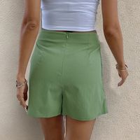 Femmes Vacances Du Quotidien Décontractée Couleur Unie Shorts Bouton Shorts main image 4