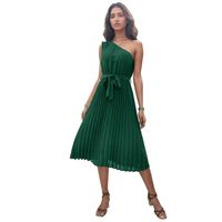 Women's Regular Dress Elegant Oblique Collar Sleeveless Solid Color Knee-Length Casual Daily Beach main image 2
