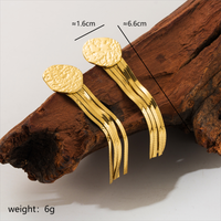 1 Pair IG Style Simple Style Geometric Chain Tassel Stainless Steel 18K Gold Plated Drop Earrings sku image 4