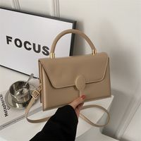 Women's Pu Leather Solid Color Classic Style Flip Cover Handbag main image 5