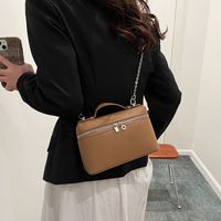 Women's Pu Leather Solid Color Classic Style Sewing Thread Flip Cover Shoulder Bag main image 5