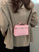 Women's Pu Leather Solid Color Classic Style Sewing Thread Flip Cover Shoulder Bag sku image 1