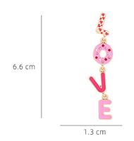 1 Pair IG Style Casual Love Enamel Inlay Zinc Alloy Rhinestones Drop Earrings main image 2