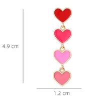 1 Pair Simple Style Heart Shape Enamel Zinc Alloy Drop Earrings main image 2