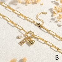 Copper 18K Gold Plated IG Style Letter Handmade Enamel Inlaid Zircon Necklace main image 9