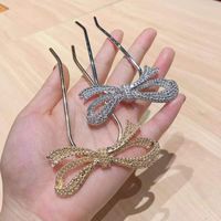 Women's Simple Style Bow Knot Metal Inlay Rhinestones Hairpin main image 3