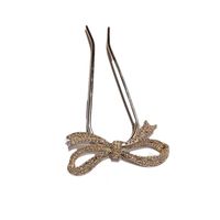 Women's Simple Style Bow Knot Metal Inlay Rhinestones Hairpin main image 2
