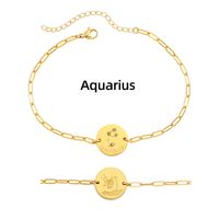 Stainless Steel Simple Style Classic Style Constellation Plating Bracelets sku image 3