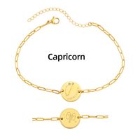 Stainless Steel Simple Style Classic Style Constellation Plating Bracelets sku image 7