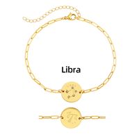 Stainless Steel Simple Style Classic Style Constellation Plating Bracelets sku image 9