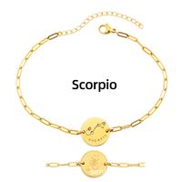 Stainless Steel Simple Style Classic Style Constellation Plating Bracelets sku image 8