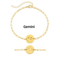 Stainless Steel Simple Style Classic Style Constellation Plating Bracelets sku image 11