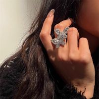 Wholesale Sweet Geometric Butterfly Copper Plating Rings main image 2