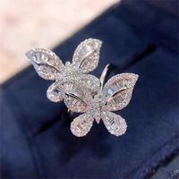 Wholesale Sweet Geometric Butterfly Copper Plating Rings main image 3